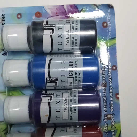 8 Jacquard Textile Color 6 Color Paint Set JAQ9905 Discontinued *Drying out* - Picture 3 of 8